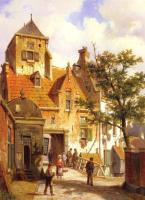 Willem Koekkoek - A Street Scene In Haarlem